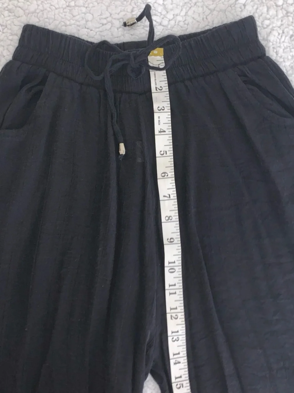 Black Wide Leg Palazzo Lounge Boho Pants Drawstring Size S/M